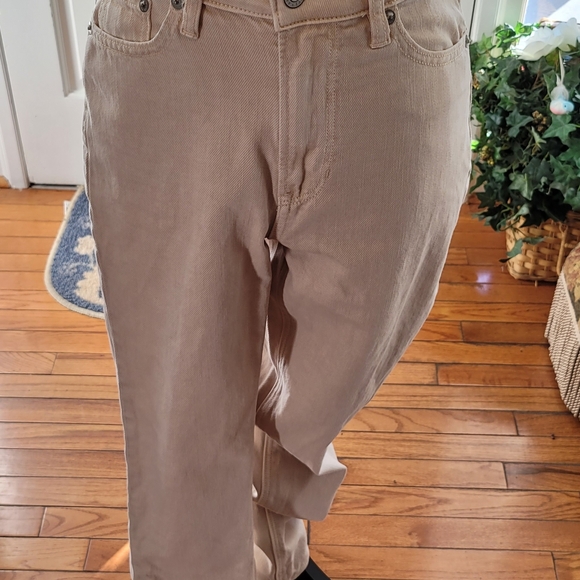 American Eagle high rise khaki colored jeans size 0 - Picture 2 of 6